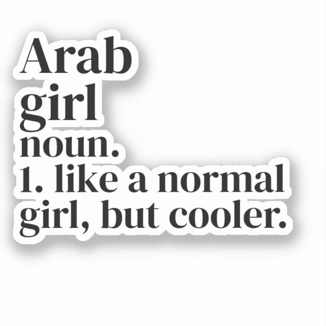 Sticker Dictionnaire de filles arabes Définition Drôle Ara (Recto)