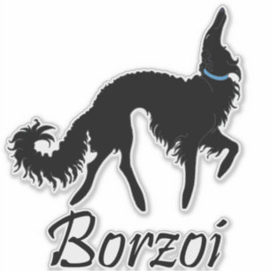 Sticker Die Cut Black Ballet Borzoi