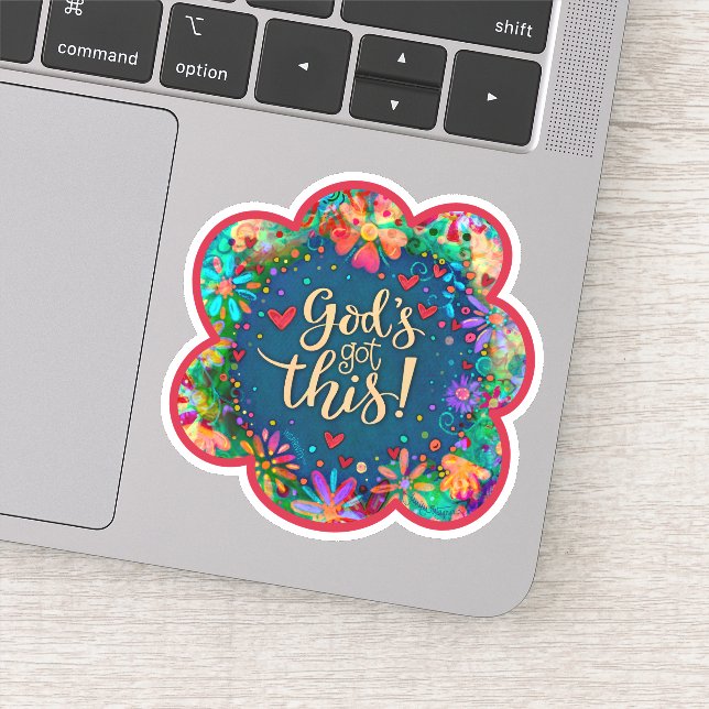 Sticker Dieu a ce chevalier d'inspiritisme floral amusant (Détail)