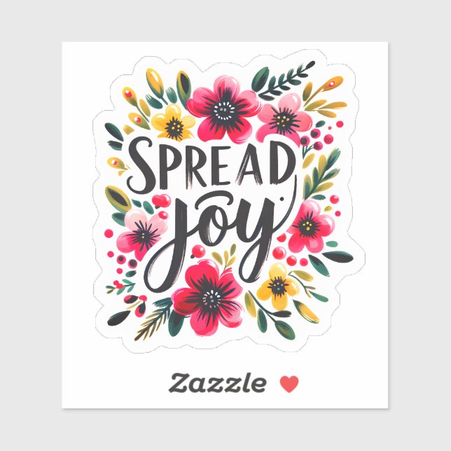 Sticker Diffuser La Joie Avec Des Fleurs Vibrantes (Feuille)