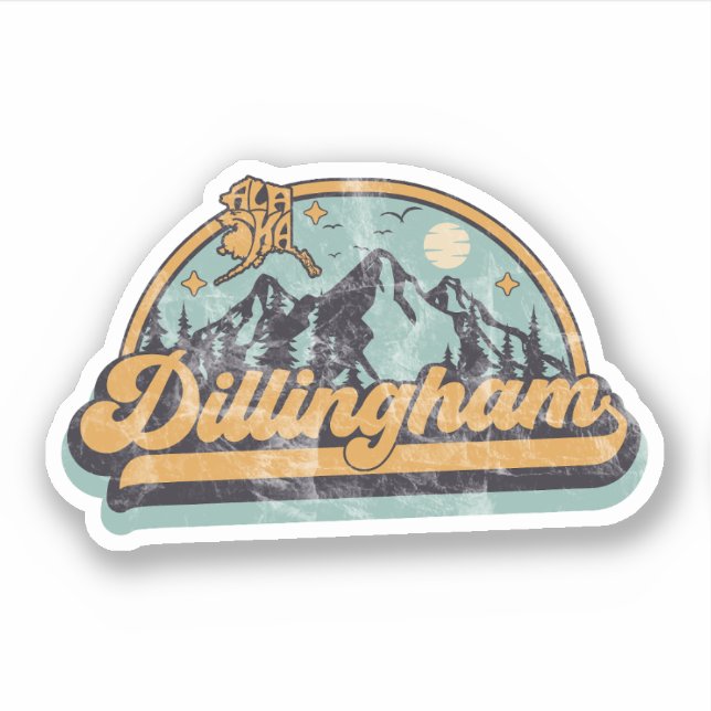 Sticker Dillingham, Alaska (Devant)