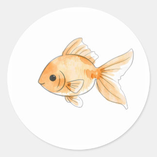Sticker d'illustration d'aquarelle de poisson roug
