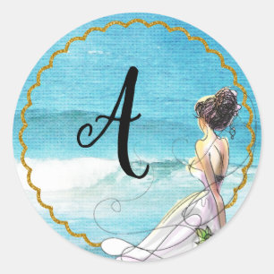 Sticker d'illustration de mariage de plage