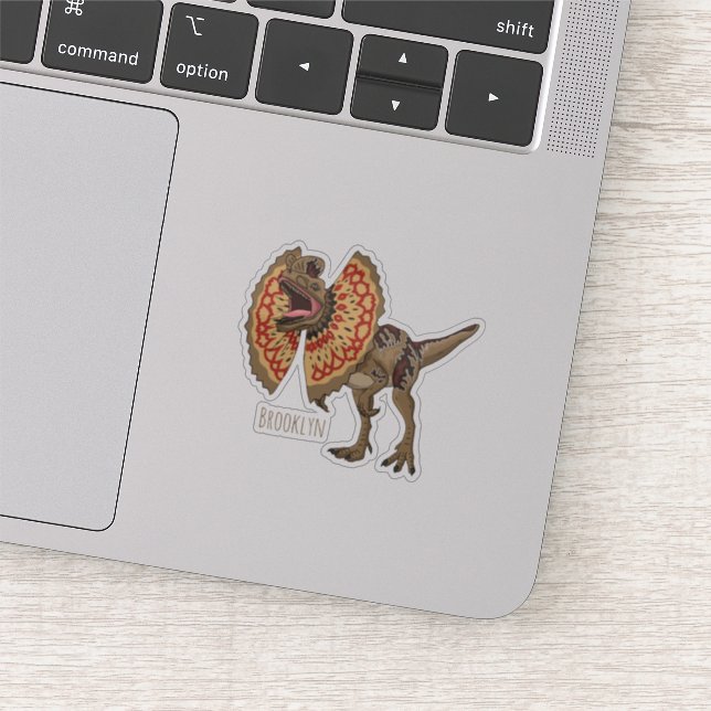 Sticker Dilophosaurus dessin animé (Détail)