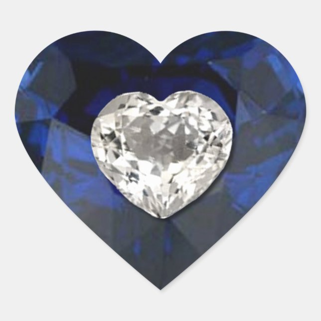 Sticker d'impression en diamant Heart Sapphire (Devant)