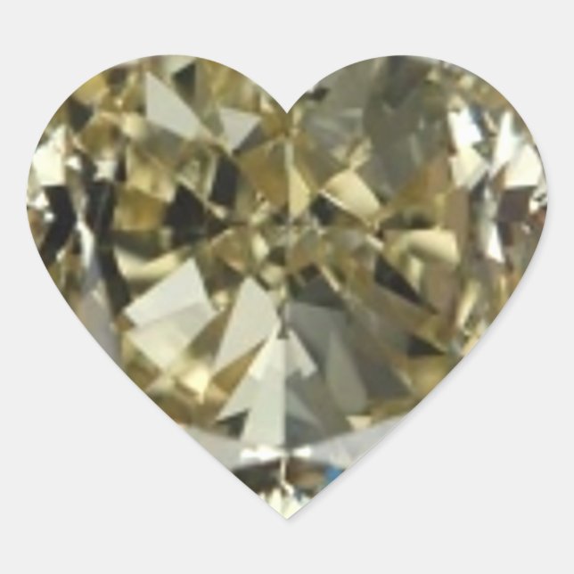 Sticker d'impression en diamant jaune coeur (Devant)