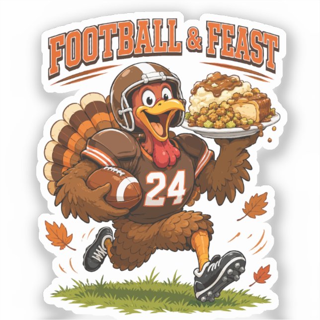 Sticker Dinde de football & festin (Recto)