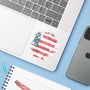 Sticker Dinde de Thanksgiving avec drapeau américain