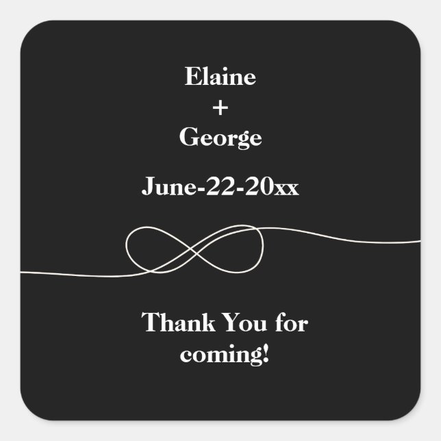 Sticker d'infini noir et blanc (Devant)