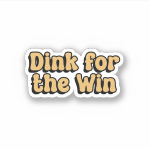 Sticker Dink pour Win Pickleball Yellow Retro