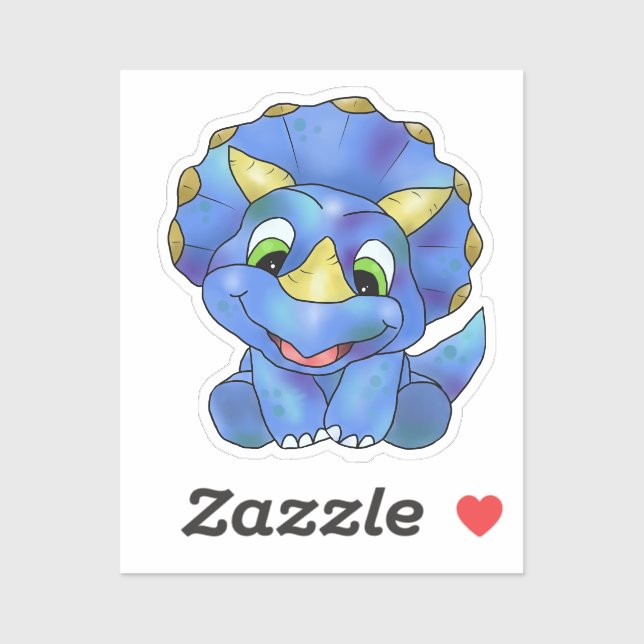 Sticker Dino mignon (Feuille)