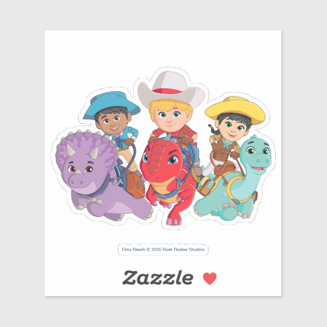 Sticker Dino Ranch Friends Design (Feuille)