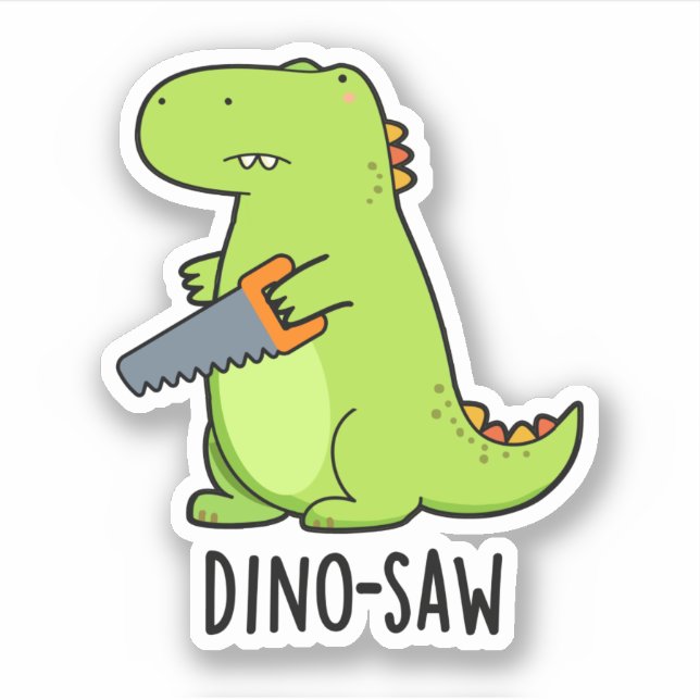 Sticker Dino-scie Funny Dinosaur Tool Pun (Devant)