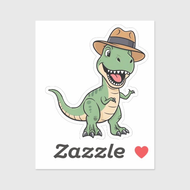 Sticker Dino Sharp habillé (Feuille)