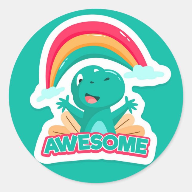 Sticker Dinosaur Awesome (Devant)