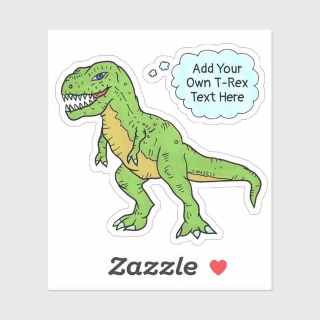 Sticker Dinosaur T Rex Doodle Personnalisé Voix Bubble Dev (Feuille)