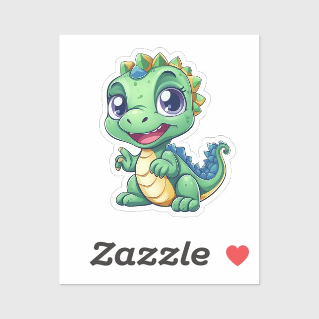 Sticker Dinosaure de dessin (Feuille)