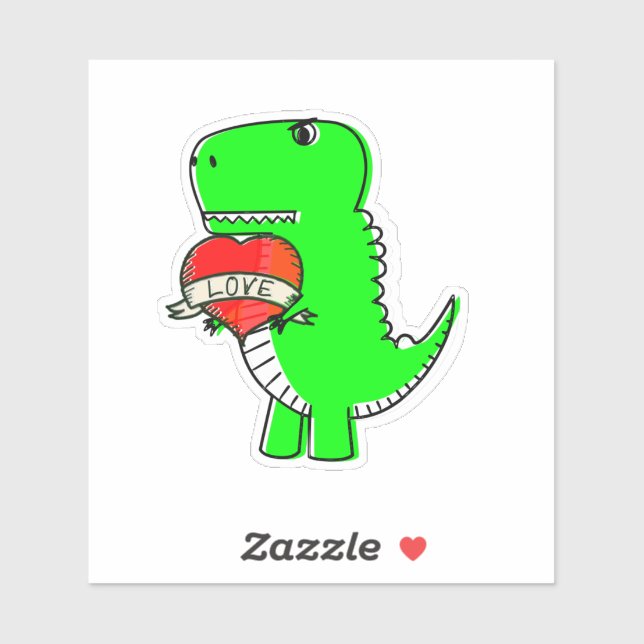 Sticker Dinosaure de la Journée des Véntines (Feuille)