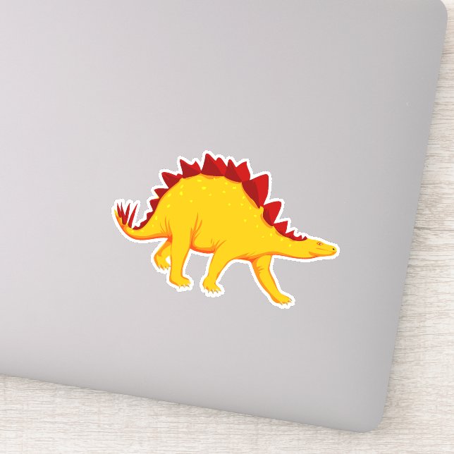 Sticker Dinosaure jaune mignon retour à l'art scolaire (Détail)