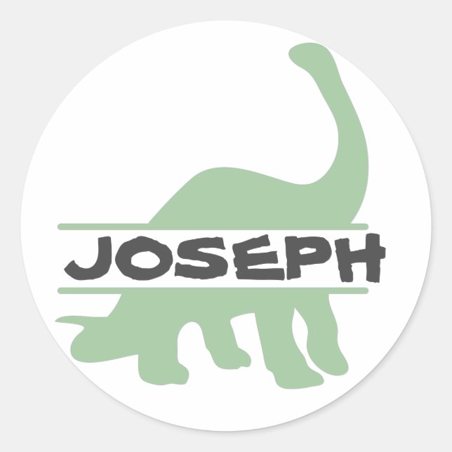 sticker dinosaure personnalisé avec nom d'enfant (Devant)
