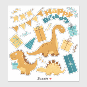 Sticker Dinosaures mignons. Fête d'anniversaire