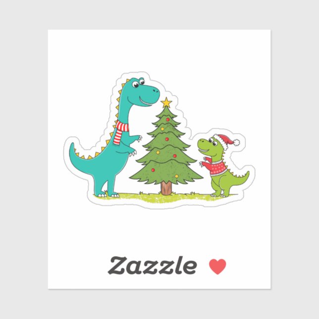 Sticker Dinosaurs Christmas (Feuille)