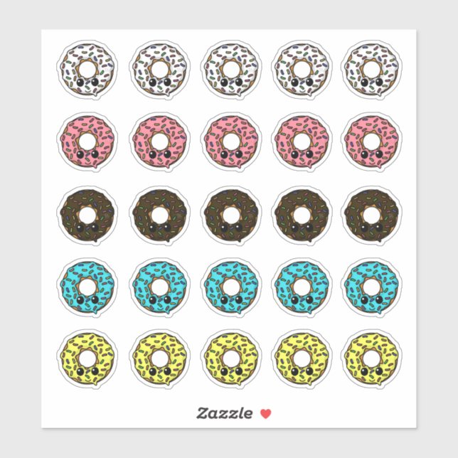 Sticker Dinuts avec différents Frostings et arrosages (Feuille)