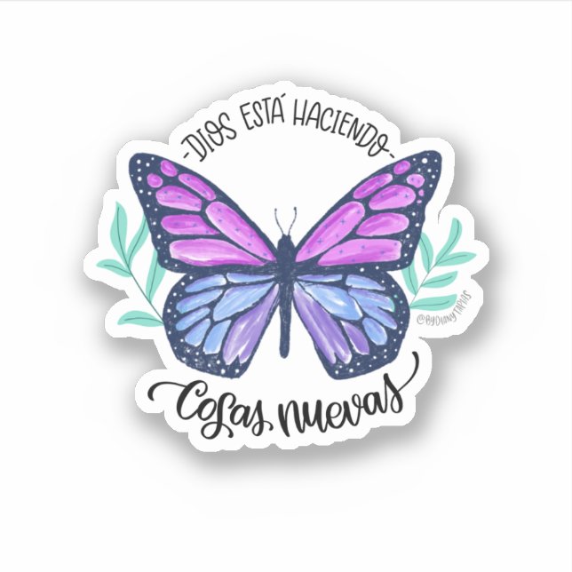 Sticker - Dios está haciendo cosas nuevas mariposa (Devant)