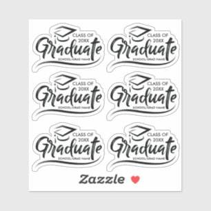 Sticker Diplômé de la classe de l'année 20XX Diplôme s