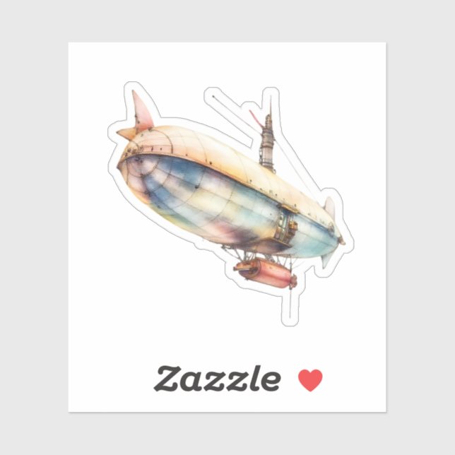 Sticker Dirigeable Steampunk (Feuille)