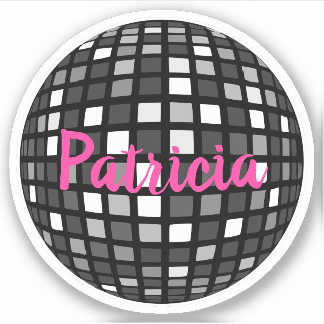 Sticker Disco Ball Cool Dancing Party Nom personnalisé (Devant)
