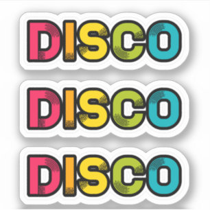 Sticker DISCO vinyle rétro
