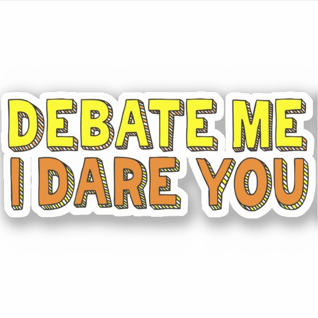 Sticker Discours et débat Équipe Drôle Retro Texte Personn (Devant)