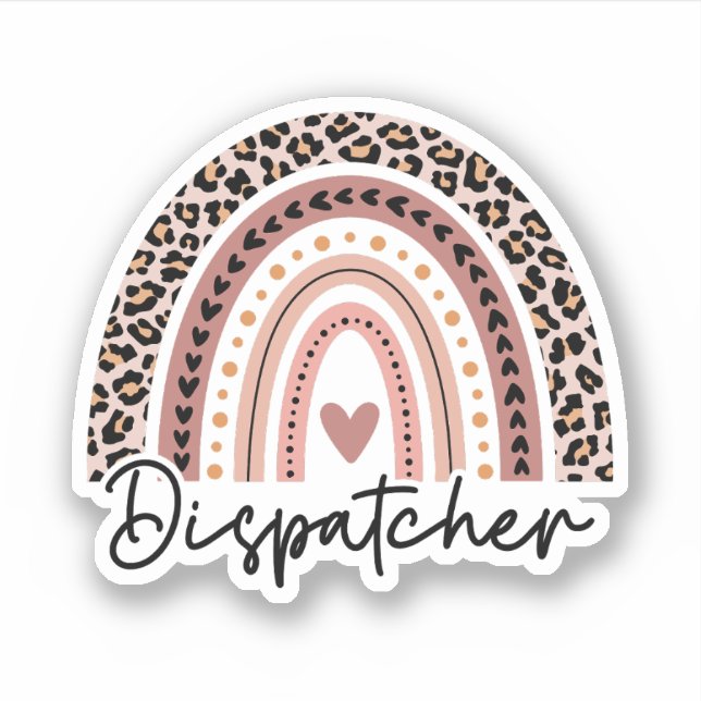 Sticker Dispatcher Leopard Rainbow, Dispatcher d'urgence (Devant)