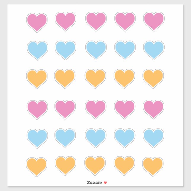 Sticker Distance sociale Couleur codée Rose Bleu Orange Co (Feuille)