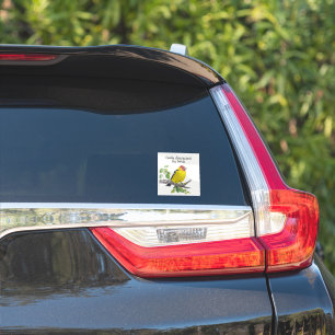 Sticker Distrait par les oiseaux Citation Aquarelle Art An
