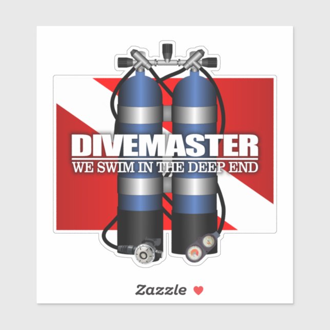 Sticker Divemaster (sq) (Feuille)