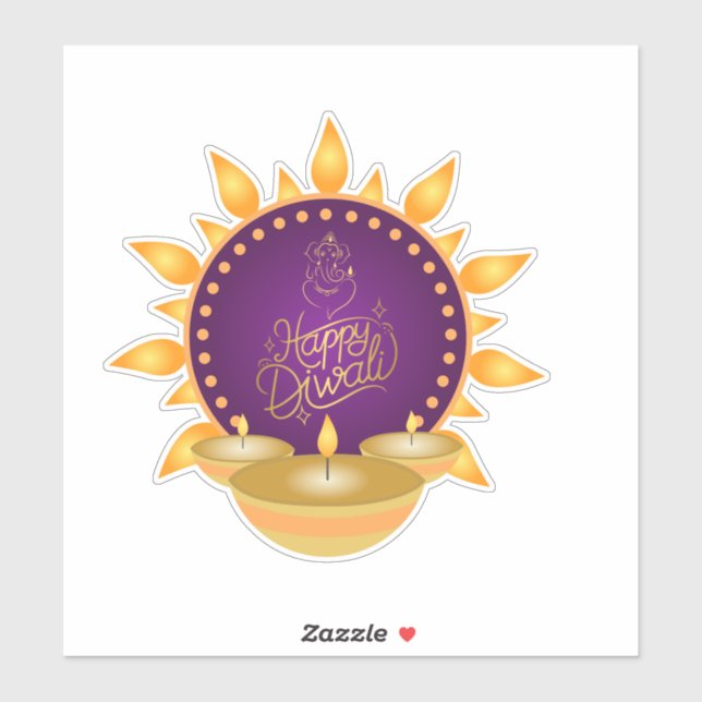 Sticker Diwali Custom-Cut Vinyl (Feuille)
