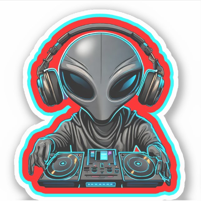 Sticker DJ Alien (Devant)