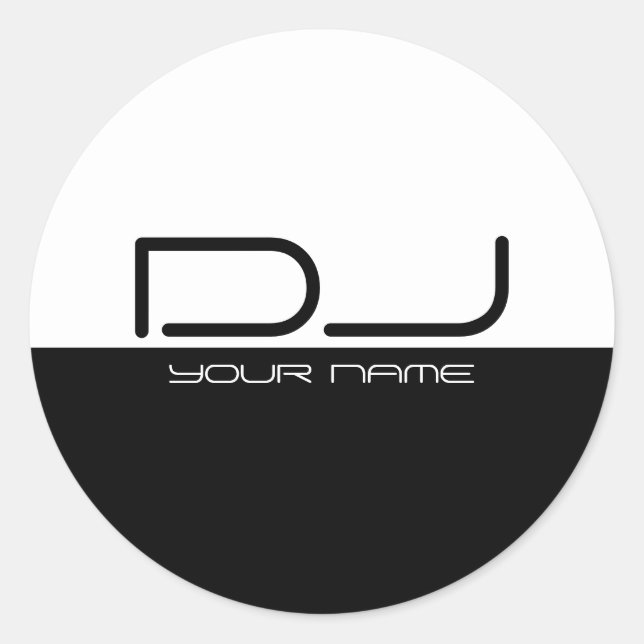 Sticker DJ Noir & Blanc moderne (Devant)