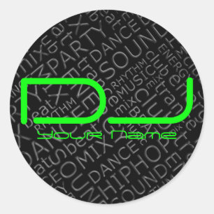 Sticker DJ vert avec Arrière - plan Cool