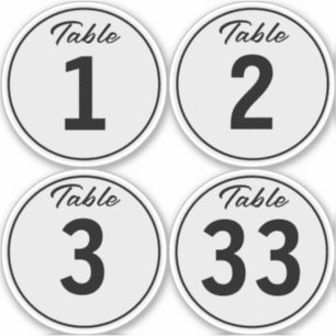 Sticker do-it-yourself 3" N'Importe Quel Numéro De Table D