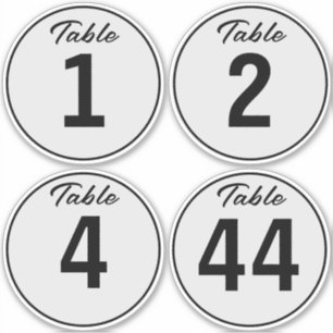 Sticker do-it-yourself 4" N'Importe Quel Numéro De Table D