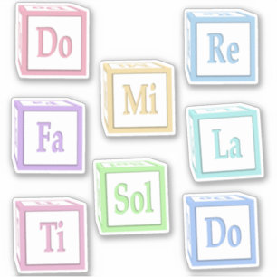 Sticker Do Re Mi Fa Sol La Ti Solfege Musical.Blocs Bébés