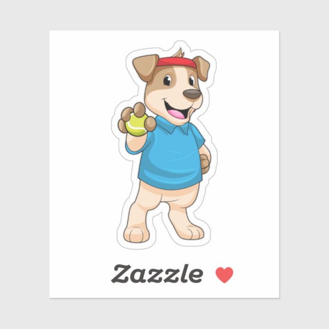 Sticker Dog at tennis (Feuille)