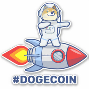 Sticker Dogecoin À La Lune Rocket Man Space Doge Crypto
