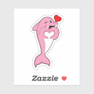 Sticker Dolphin Love Heart