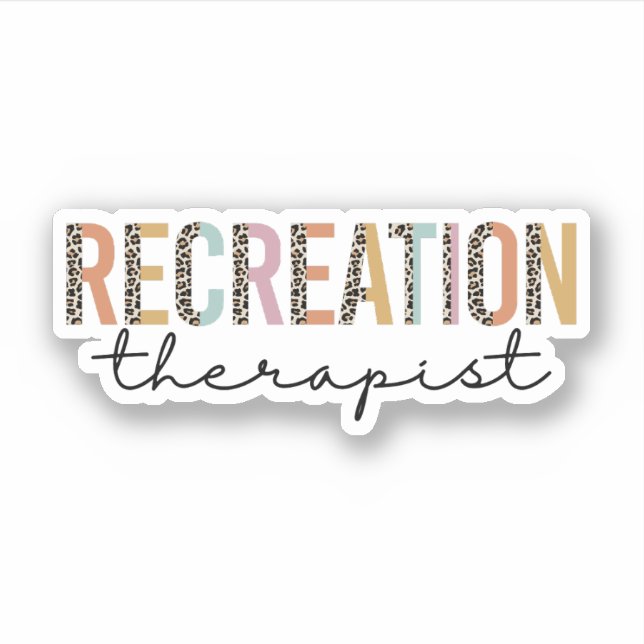Sticker Don d'un thérapeute de loisirs, Thérapie récréativ (Devant)