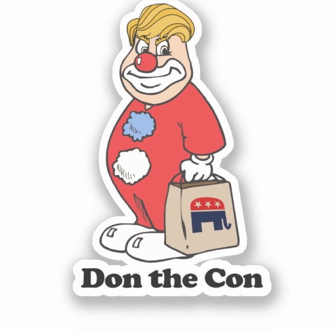 Sticker Don the con — Conception anti-Trump - - Politique  (Recto)
