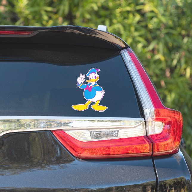 Sticker Donald Duck Signe de paix (Côté voiture)